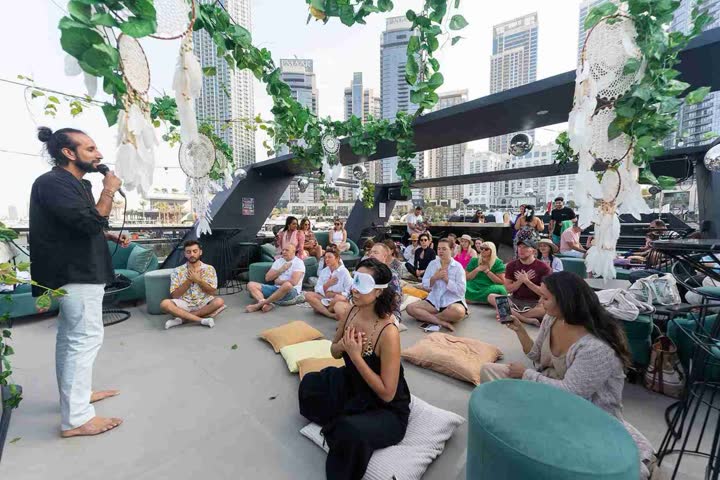 Guests sitting in a circle